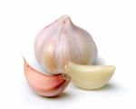 Garlic Isolated On White Background Stock Photo