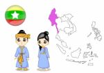 Costume Of Myanmar Stock Photo