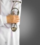 Doctor With Stethoscope In The Hands Stock Photo