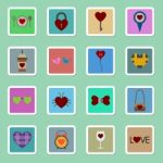 Valentine Icon Set  Illustration Stock Photo