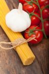 Italian Basic Pasta Ingredients Stock Photo