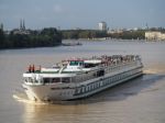 Tourist Boat Princesse D'aquitane Cruising Along The River Garon Stock Photo