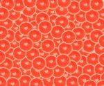 Red background with citrus fruit Stock Photo