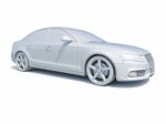 3d Car White Blank Template Stock Photo