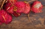 Fresh Rambutan Fruits Stock Photo