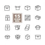 Box Icon Set On White Background Stock Photo