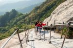 Seoul, South Korea - Sep 27: Climbers And Tourists On Bukhansan Mountain. Photo Taken On Sep 27, 2015 In Seoul, South Korea Stock Photo