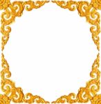 Golden Carve Frame Stock Photo