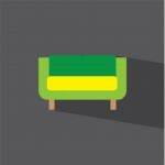 Sofa Flat Icon   Illustration  Stock Photo