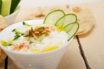 Arab Middle East Goat Yogurt And Cucumber Salad Stock Photo