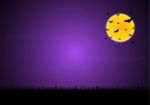 Halloween Flying Bat Moon Graveyard Background Stock Photo