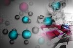 Molecular Background Stock Photo