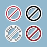 Stop(ban) Sign Icon Set Stock Photo