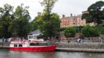 Tourist Boat Moored On The River Dee At Chester Stock Photo