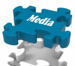 Media Jigsaw Shows Tvs News Newspapers Radio Or Tv Stock Photo