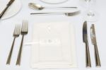 Luxury Wedding Gala Table Setting Stock Photo