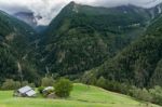 View From The Simplon Pass In Switzerland Stock Photo