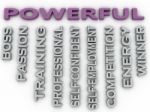 3d Image Powerful  Issues Concept Word Cloud Background Stock Photo