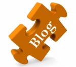 Blog On Puzzle Shows Blogging Or Weblog Websites Stock Photo