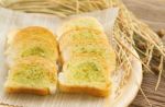 Homemade Garlic  Bread With Paddy Rice Stock Photo