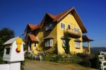 The Yellow House Is Located On A Hill In The North, Thailand Stock Photo