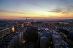 Early Morning View Over The Skyline In Warsaw Stock Photo