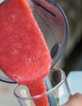 Strawberry Smoothie Indicates Milk Shake And Beverage Stock Photo