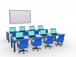 Modern Classroom With Computers Stock Photo