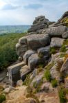 Scenic View Of Brimham Rocks In Yorkshire Dales National Park Stock Photo