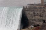 Beautiful Background With The Niagara Falls And Viewpoints Stock Photo