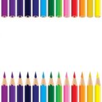 Colorful Pencil Background. Color Pencil On A White Background.  Carbon Pencil Stock Photo