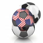 United Satated Of America Soccer Ball Isolated White Background Stock Photo