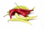 Hot Green And Red Peppers Stock Photo