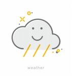 Thin Line Icons, Weather Stock Photo