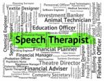 Speech Therapist Represents Occupation Verbal And Doctor Stock Photo