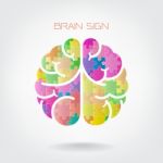 Creative Jigsaw Left And Right Brain On Background Stock Photo