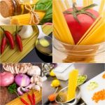 Healthy Vegetarian Vegan Food Collage Stock Photo