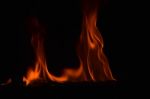 Beautiful Fire Flames On Black Background Stock Photo