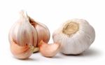 Garlic Isolated On White Background Stock Photo