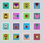 Valentine Icon Set  Illustration Stock Photo