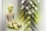 3d Man In Meditation Stock Photo