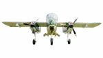 Old Combat Aircraft On White Background Stock Photo