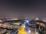 Scenic Of Hamburg Night Cityscape Stock Photo