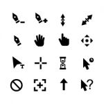 Cursor Icon Set On White Background Stock Photo