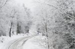 Snowy Road Stock Photo