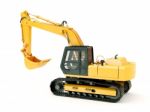 Excavator Isolated With Light Shadow Stock Photo