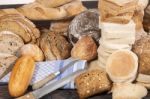 Fresh Assortment Of Baked Bread Varieties Stock Photo