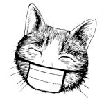 Illustration Of Cat With Mask Hand Drawn Stock Photo