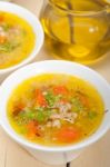 Syrian Barley Broth Soup Aleppo Style Stock Photo