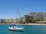 Marbella, Andalucia/spain - May 4 : Yacht Sailing Into The Marin Stock Photo